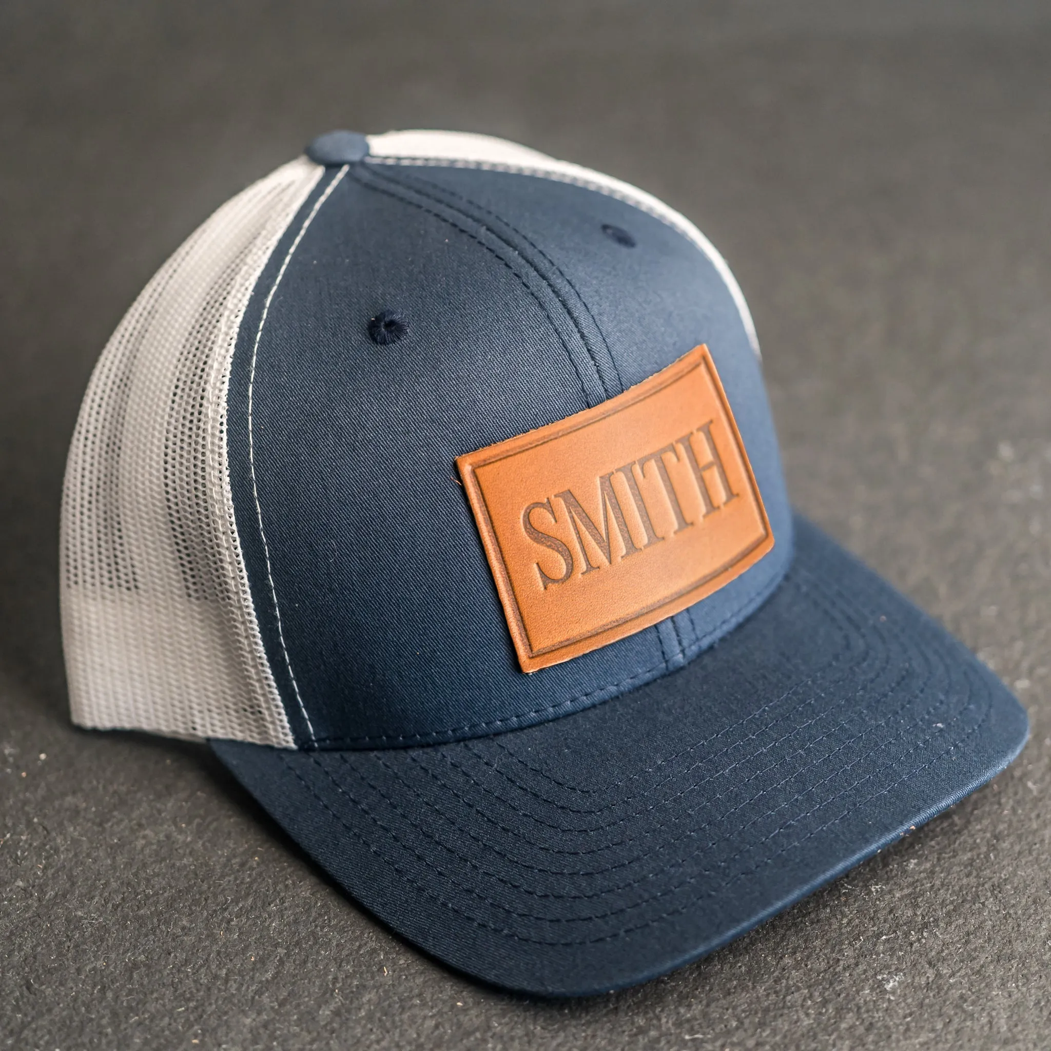 Personalized Leather Patch Trucker Style Hats