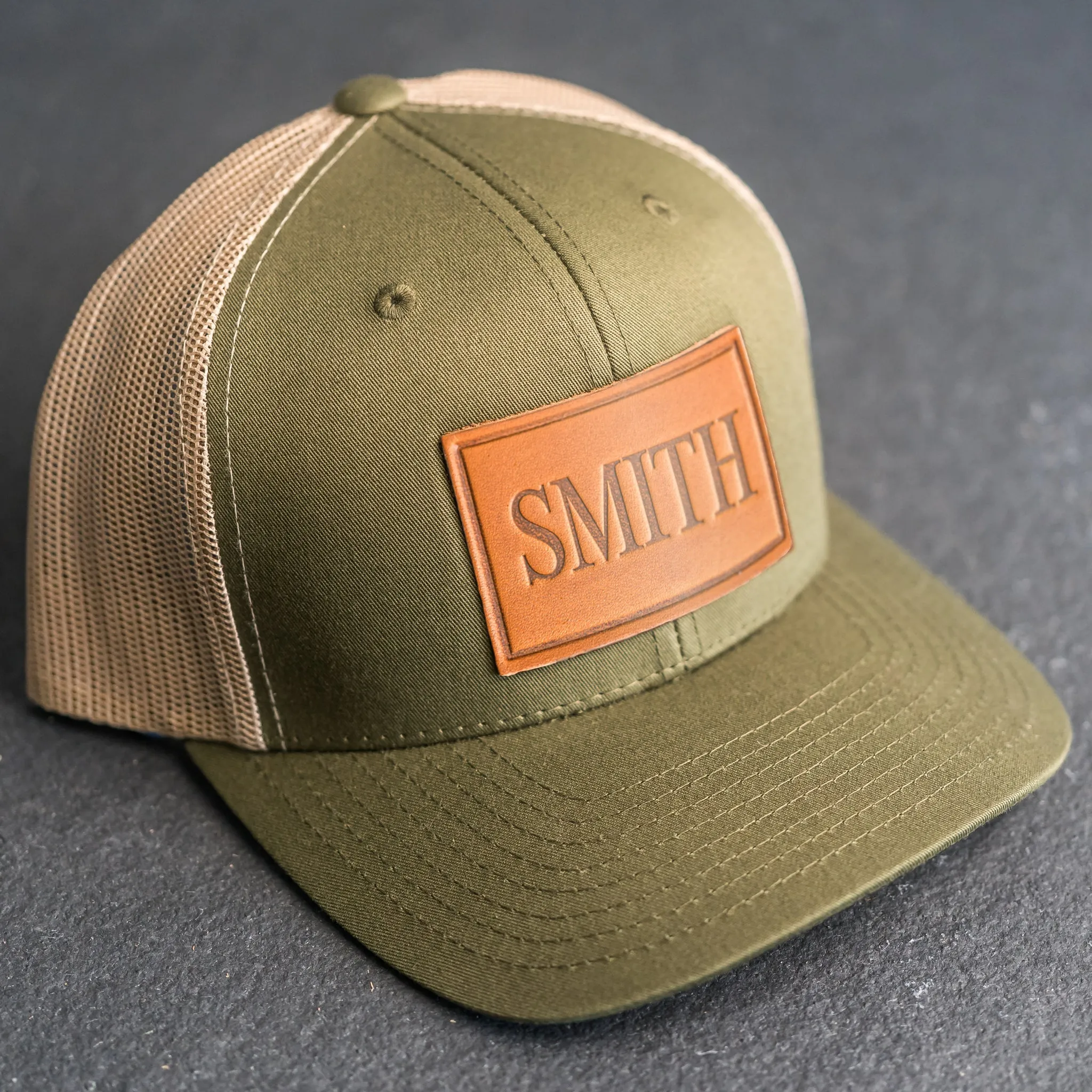 Personalized Leather Patch Trucker Style Hats