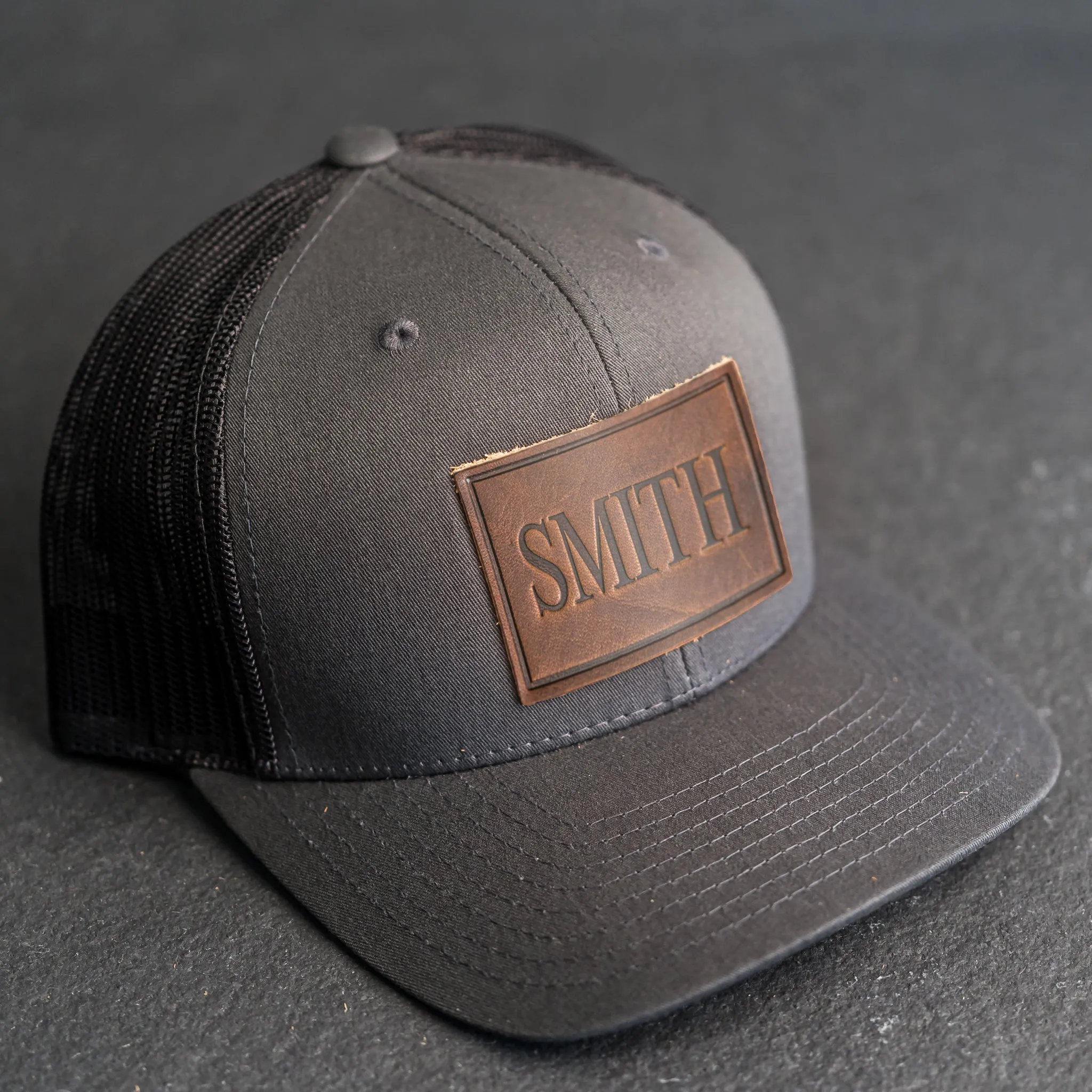 Personalized Leather Patch Trucker Style Hats