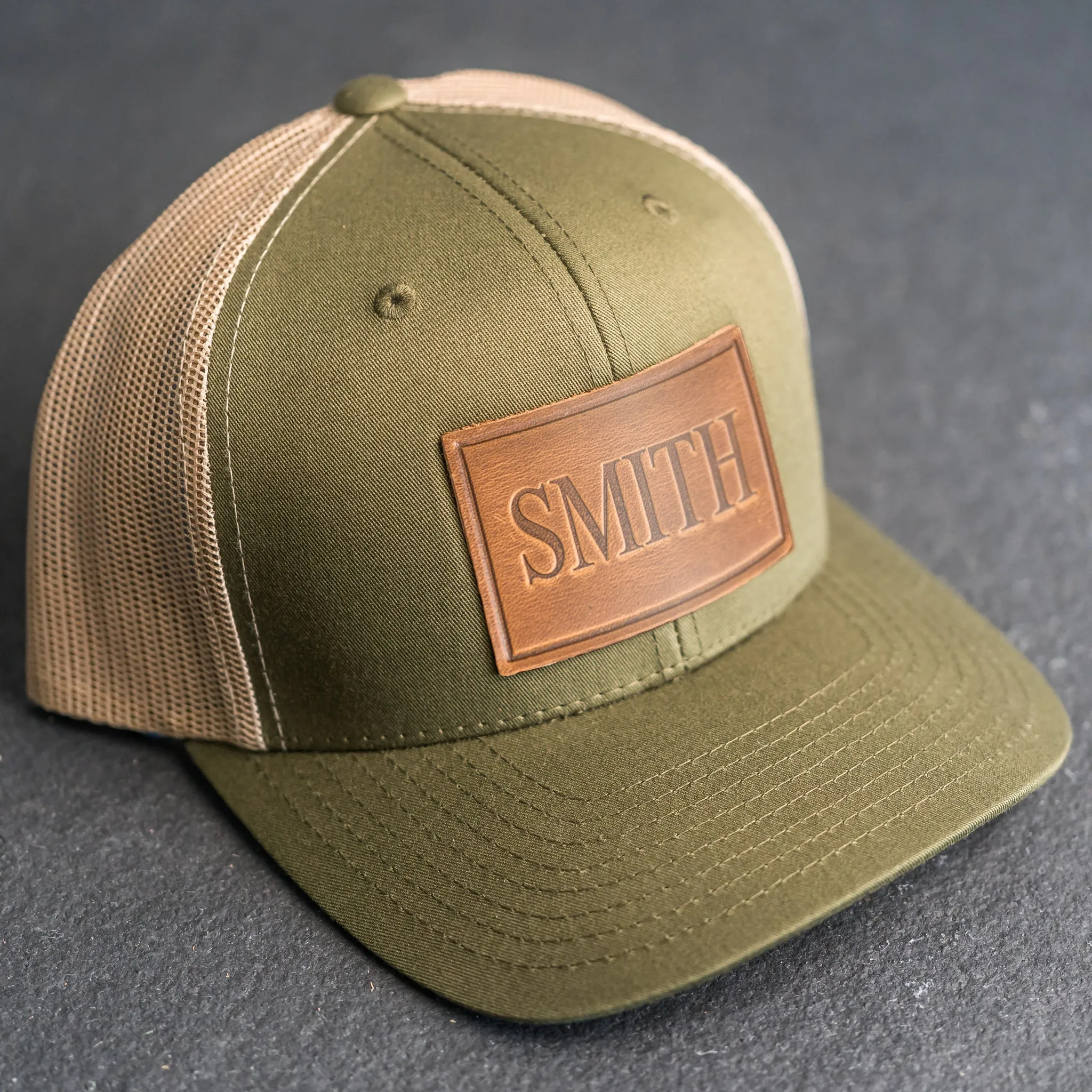 Personalized Leather Patch Trucker Style Hats