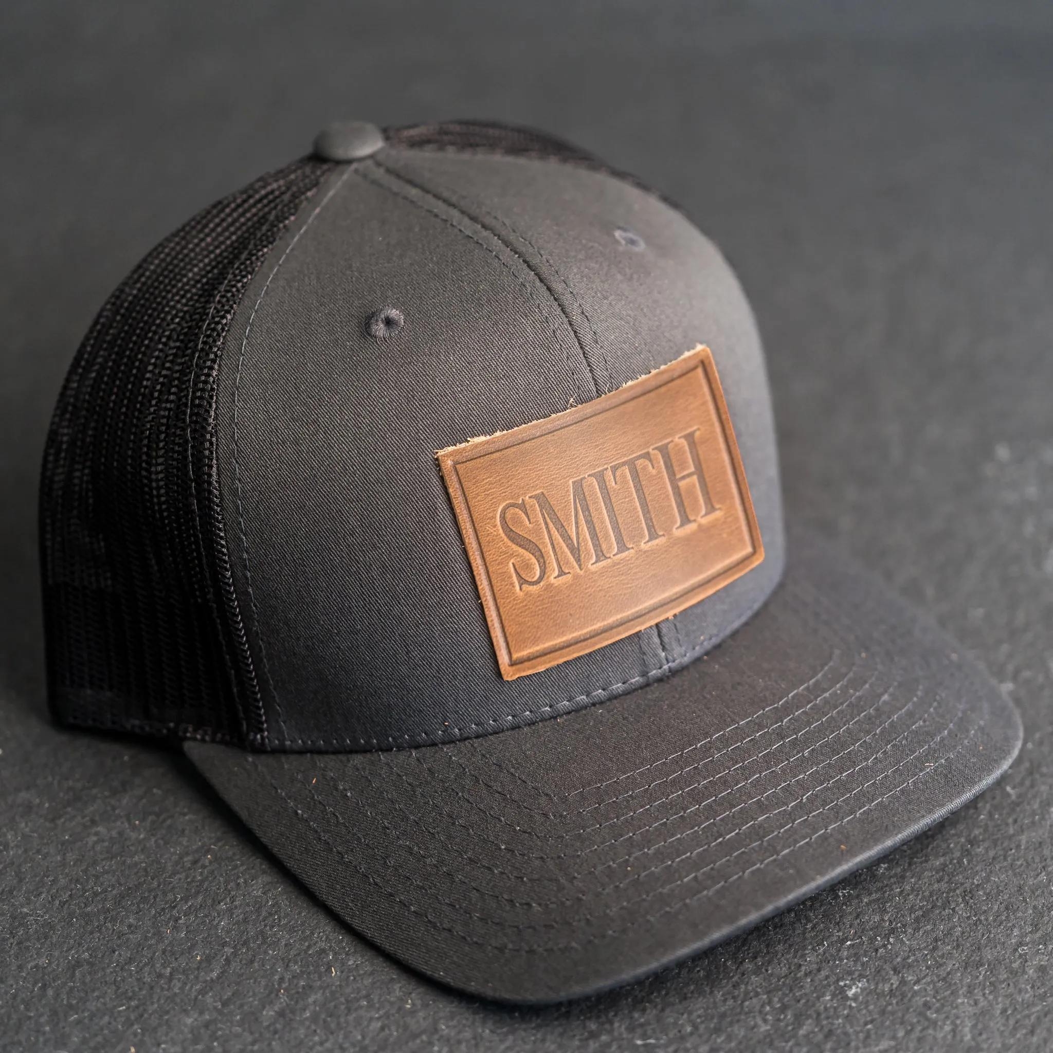 Personalized Leather Patch Trucker Style Hats