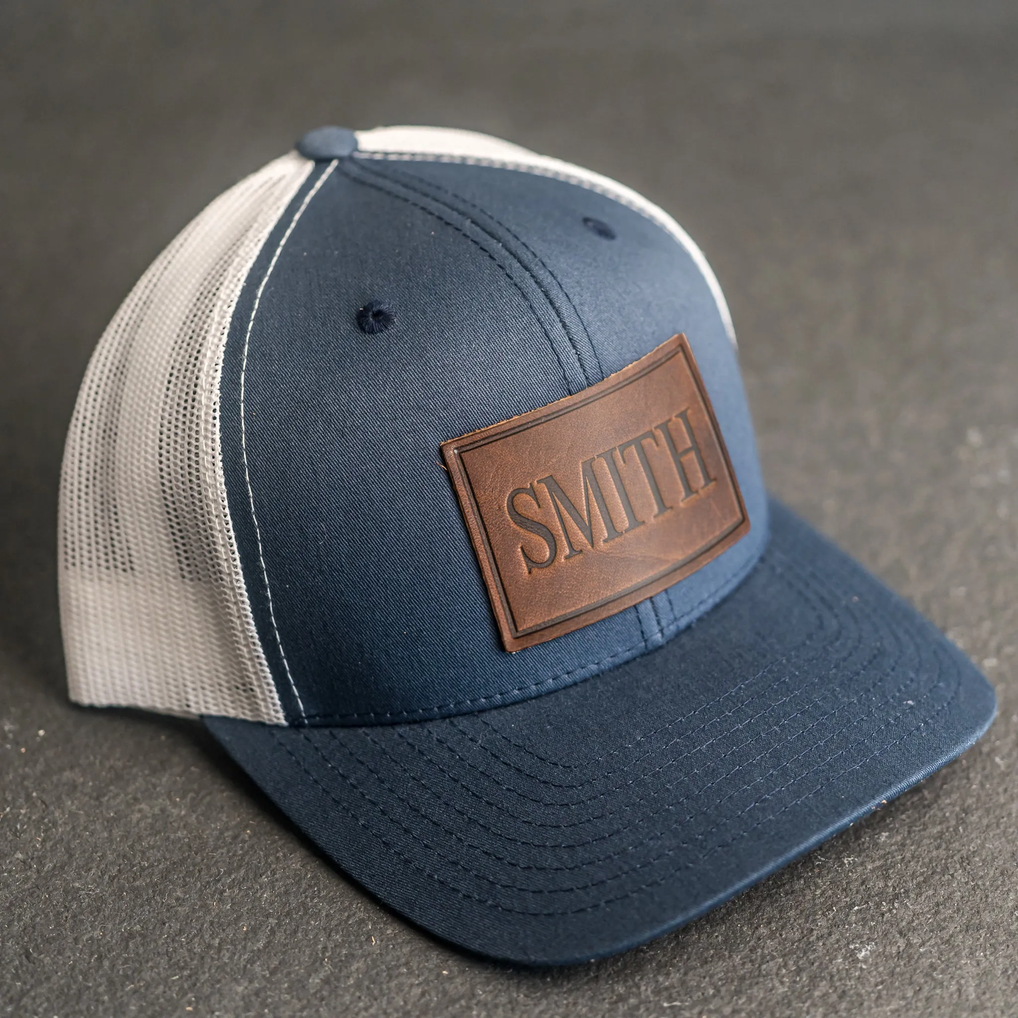 Personalized Leather Patch Trucker Style Hats