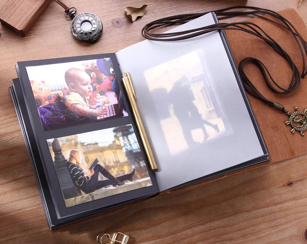 Personalized Leather Photo Album Scrapbook 6"x8"