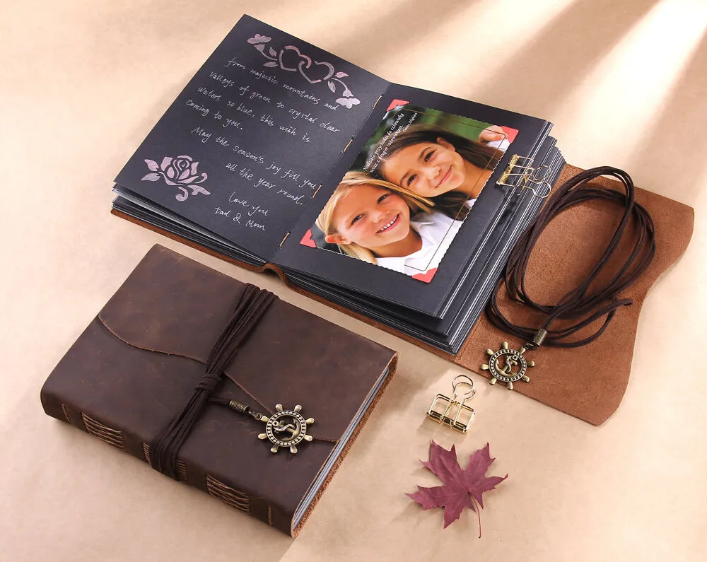 Personalized Leather Photo Album Scrapbook 6"x8"