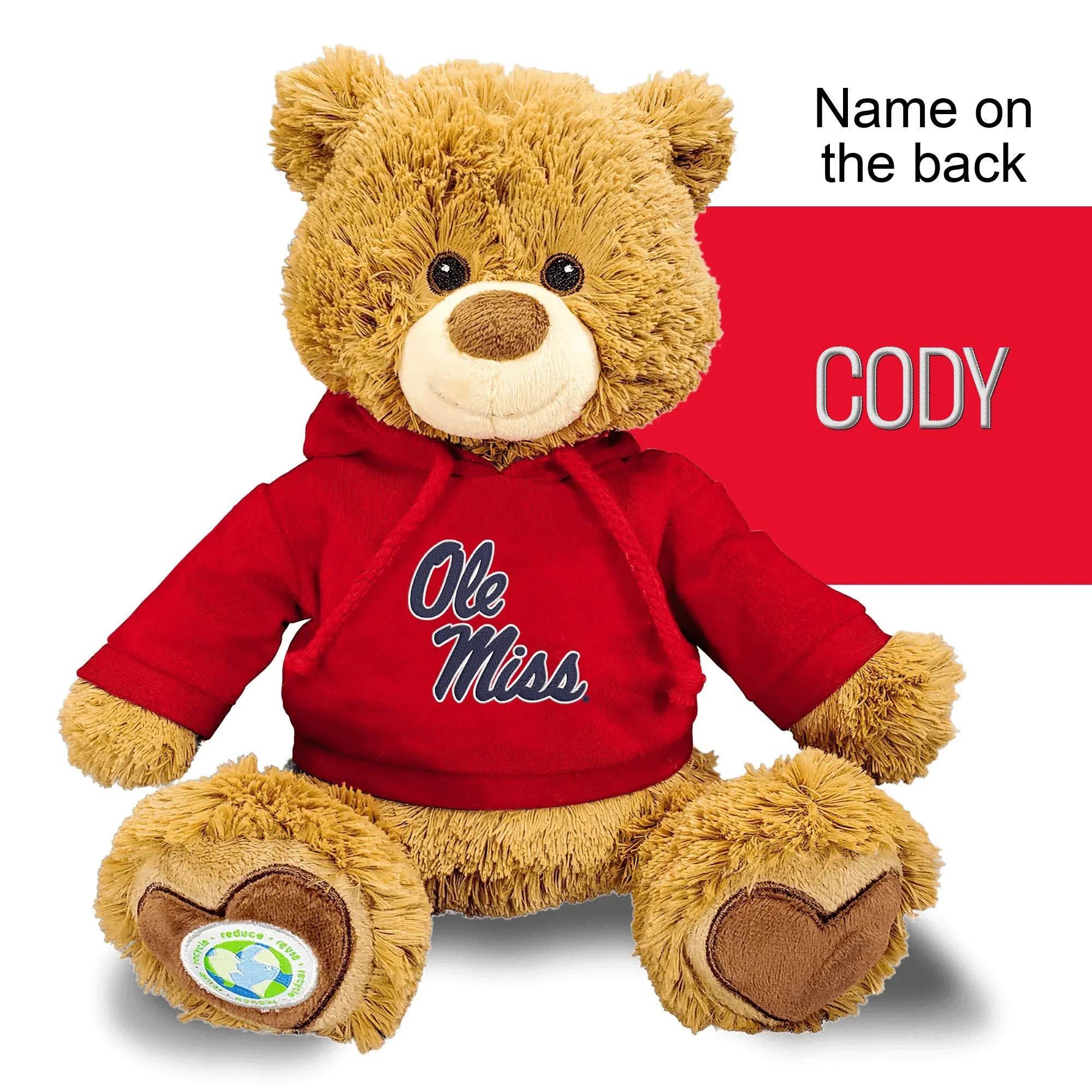 Personalized Ole Miss Rebels 10" Plush Bear 2