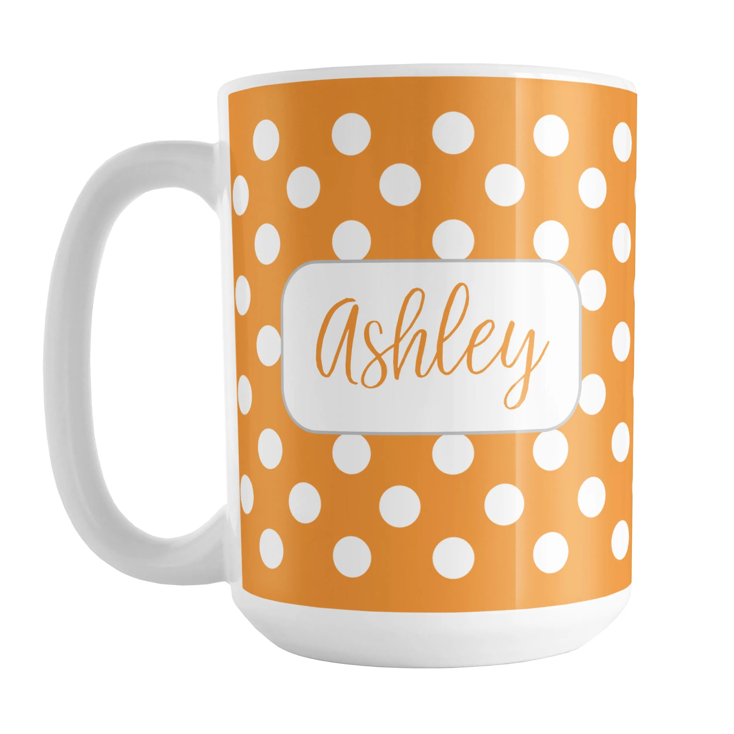 Personalized Orange Polka Dot Mug