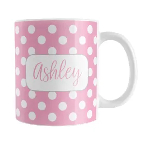 Personalized Pink Polka Dot Mug