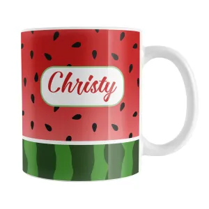 Personalized Red and Green Watermelon Mug