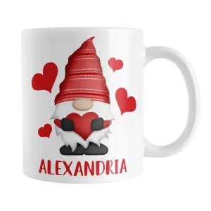 Personalized Red Heart Gnome Mug