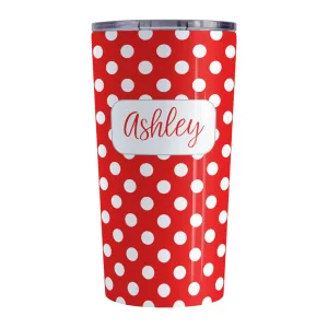 Personalized Red Polka Dot Tumbler Cup