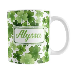 Personalized Shamrocks and 4-Leaf Clovers Mug