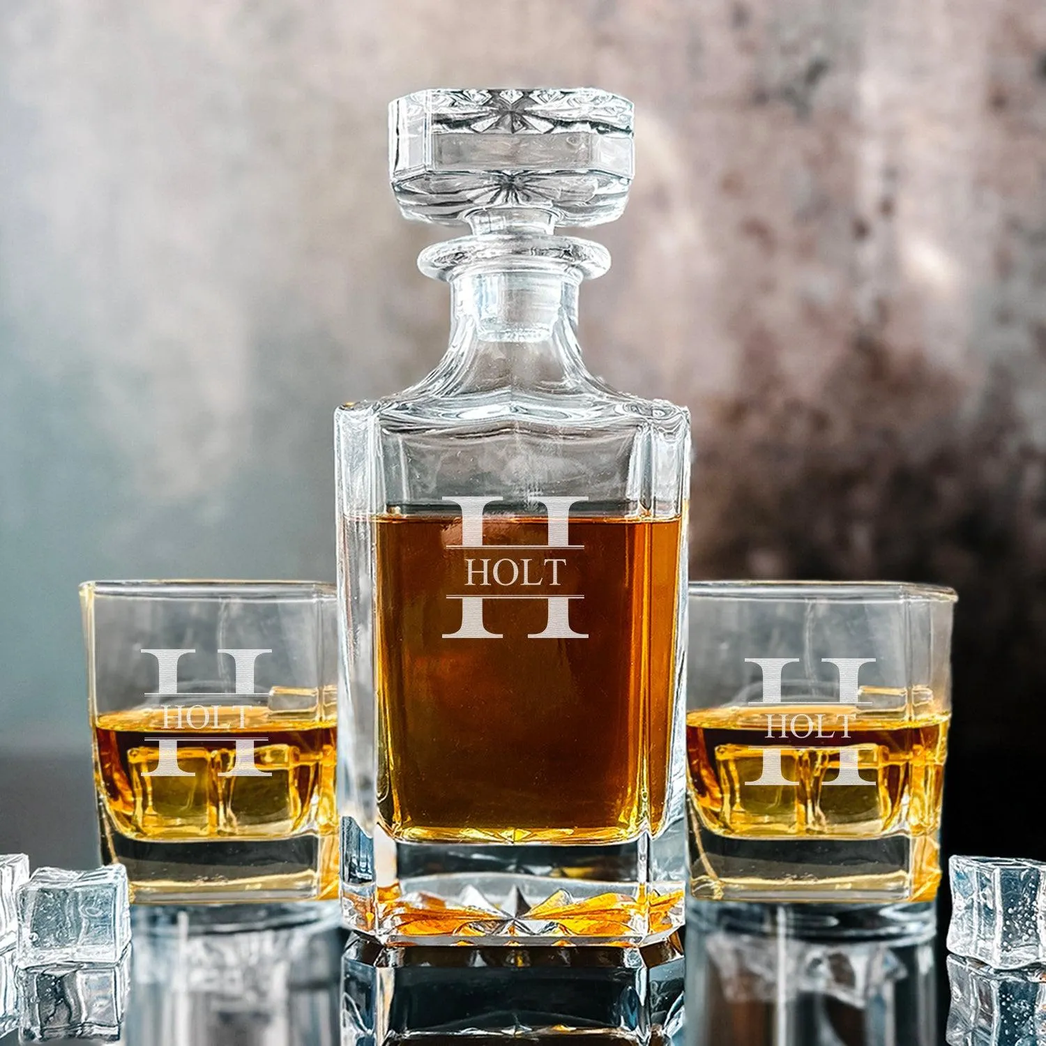 Personalized Square Decanter Set