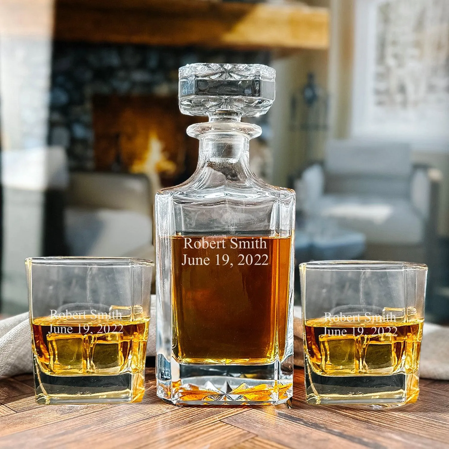 Personalized Square Decanter Set