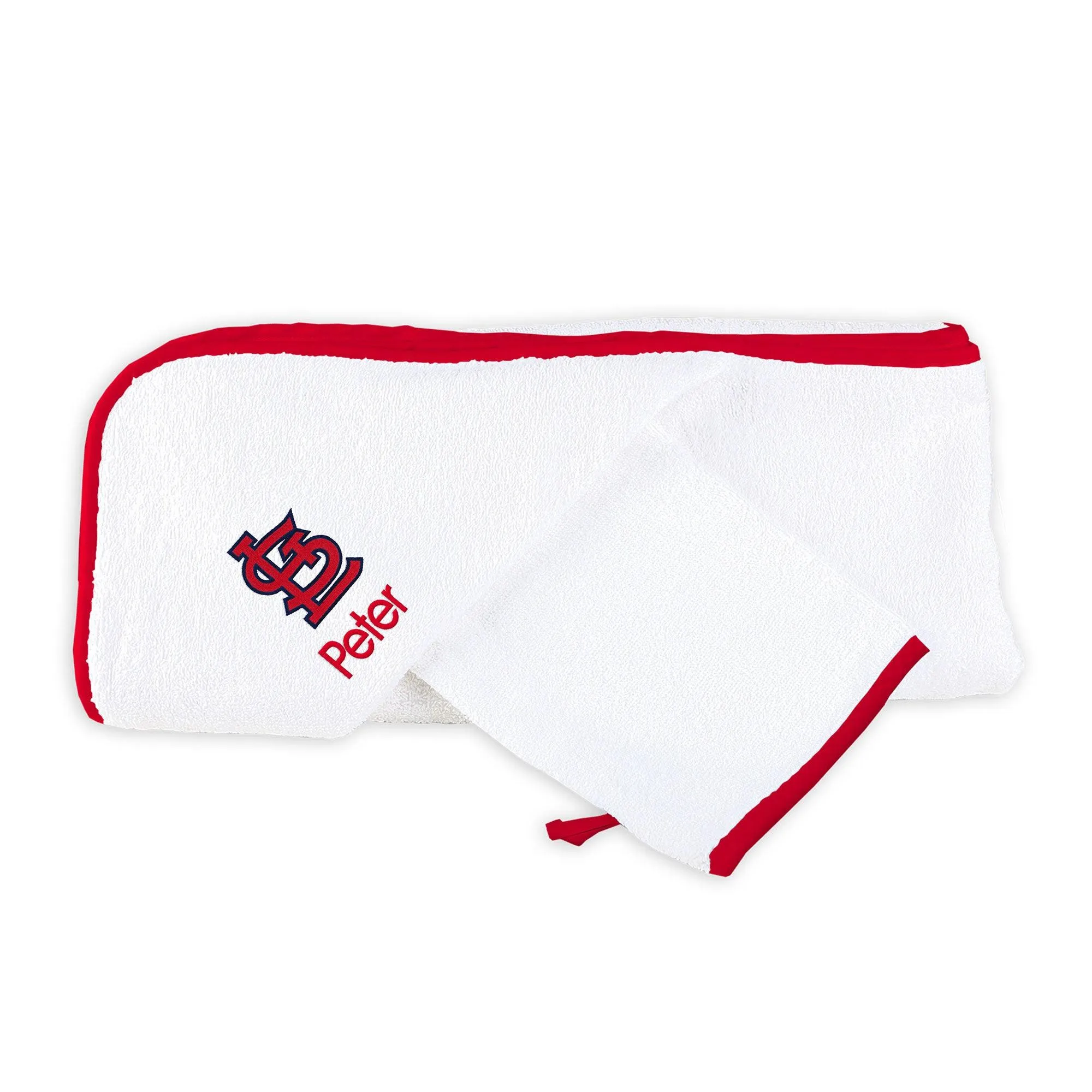 Personalized St. Louis Cardinals Hooded Towel & Wash Mitt Set