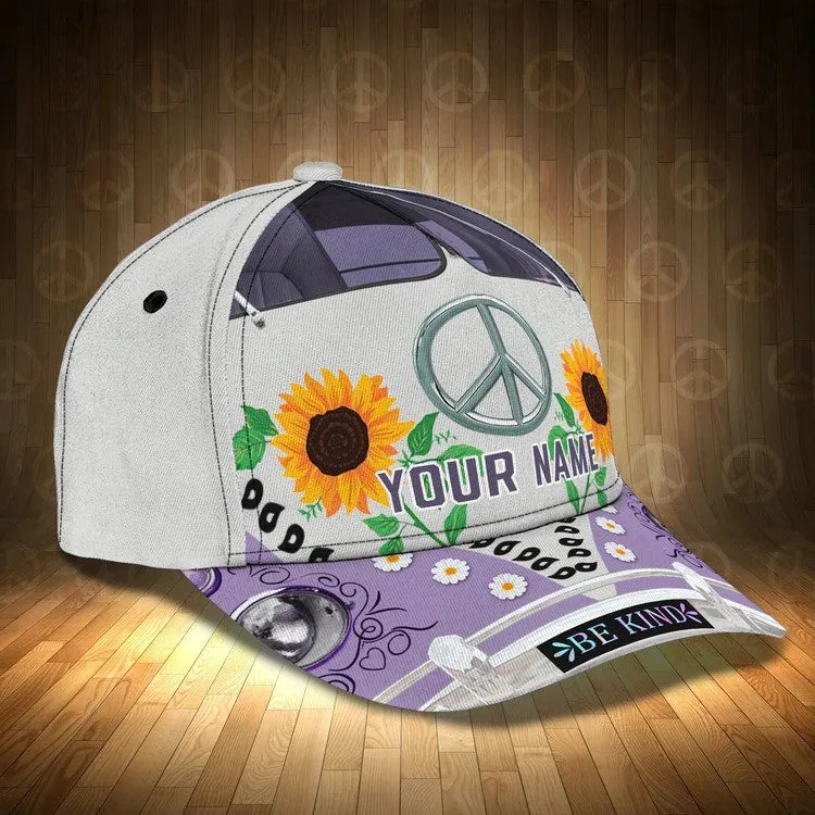 Personalized Sunflowers Hippie Cap 3D All Over Prints for Hippie Girl, Hippie Man Cap Hat