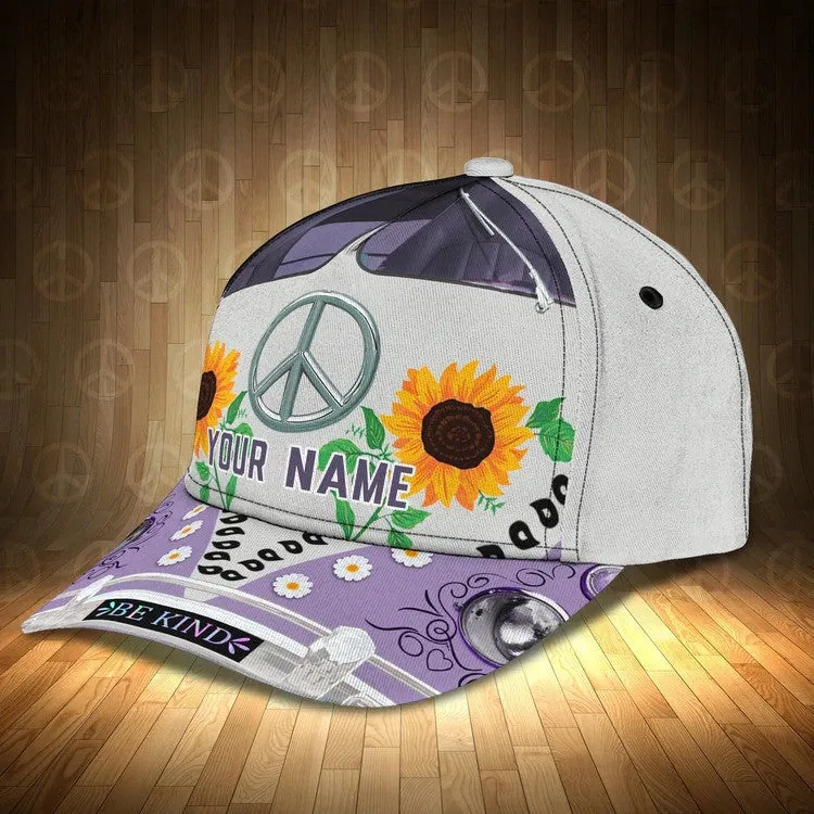 Personalized Sunflowers Hippie Cap 3D All Over Prints for Hippie Girl, Hippie Man Cap Hat