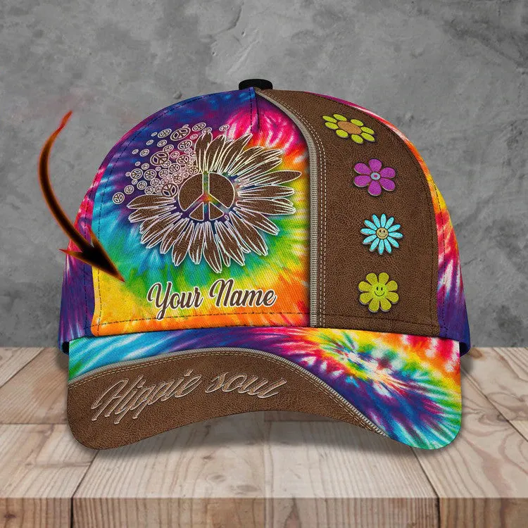 Personalized Sunflowers Hippie Cap 3D All Over Prints for Hippie Girl, Hippie Man Cap Hat