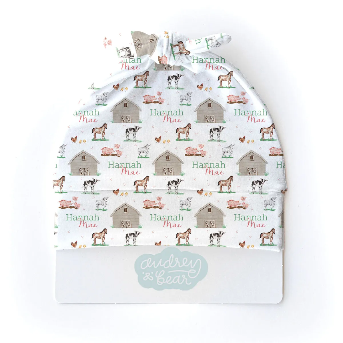 Personalized  Swaddle & Hat Set | Baby Animal Days