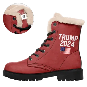 Personalized Trump Boots, Custom MAGA Boots, Pirde Fur Winter Boots, Best Support Gift