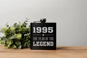 Personalized Year Of The Legend Birthday Matte Black Flask