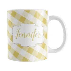 Personalized Yellow Gingham Mug