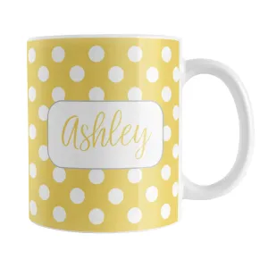 Personalized Yellow Polka Dot Mug