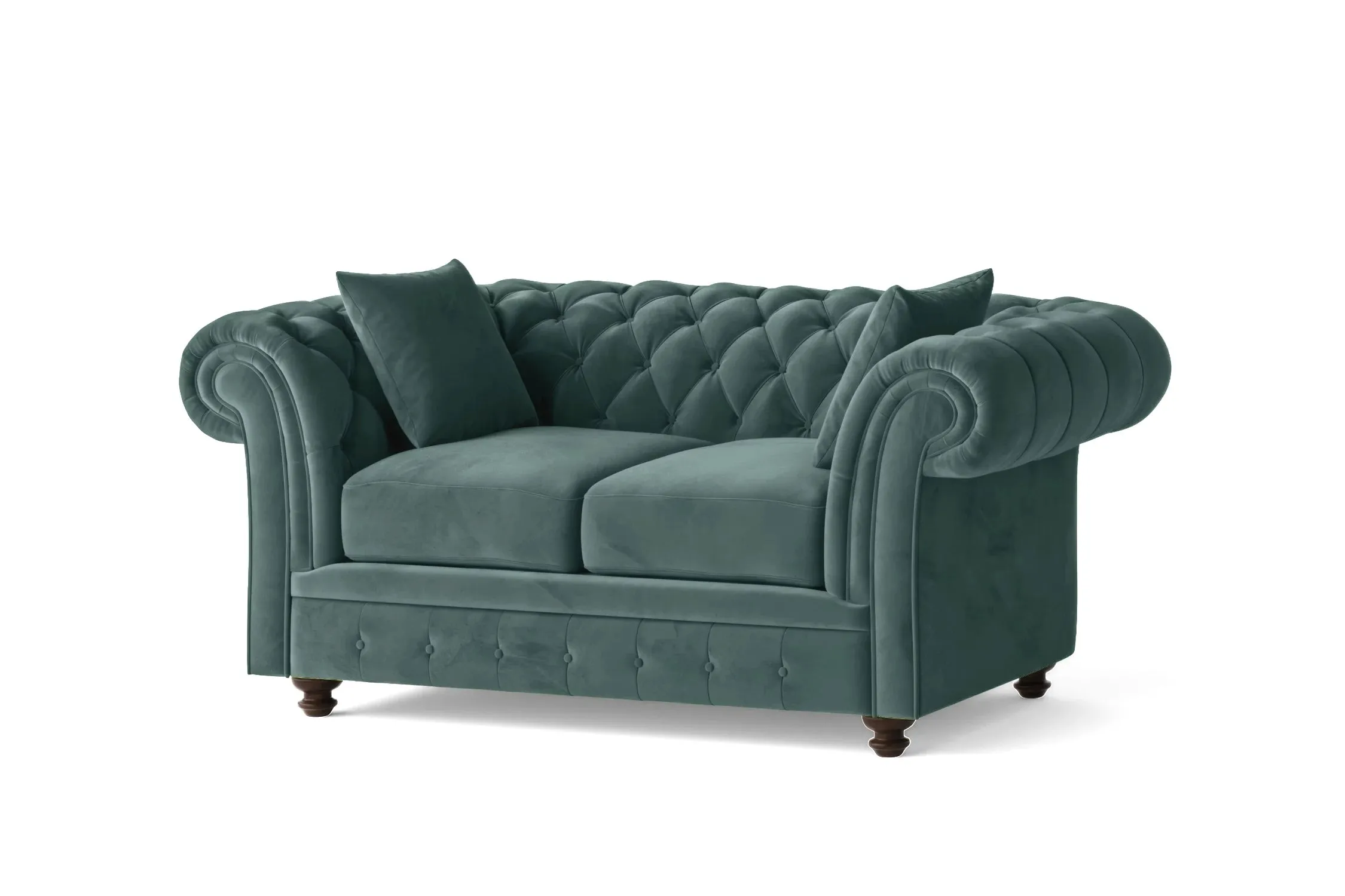 Pesaro 2 Seater Sofa Teal Velvet