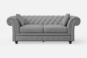 Pesaro 3 Seater Sofa Grey Leather