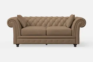 Pesaro 3 Seater Sofa Stone Leather