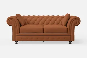 Pesaro 3 Seater Sofa Tan Brown Leather