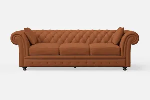 Pesaro 4 Seater Sofa Tan Brown Leather