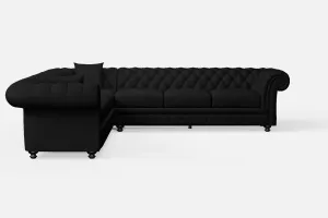 Pesaro 6 Seater Corner Sofa Black Leather