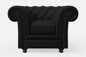 Pesaro Armchair Black Leather