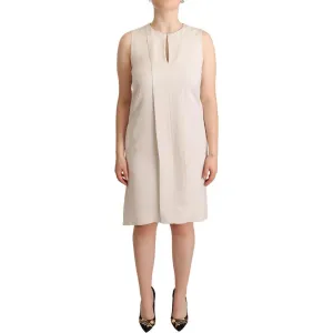 Peserico Chic Beige Sleeveless Shift Dress