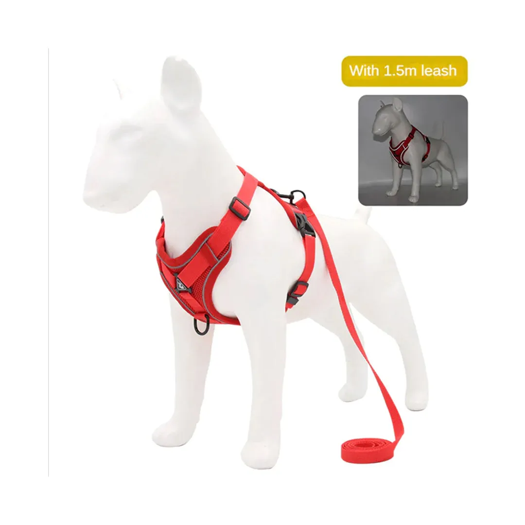 PetAffairs Reflective Vest Harness and Leash Set