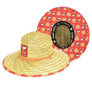 Peter Grimm Peanuts Joe Cool Snoopy - Rye Straw Lifeguard Hat