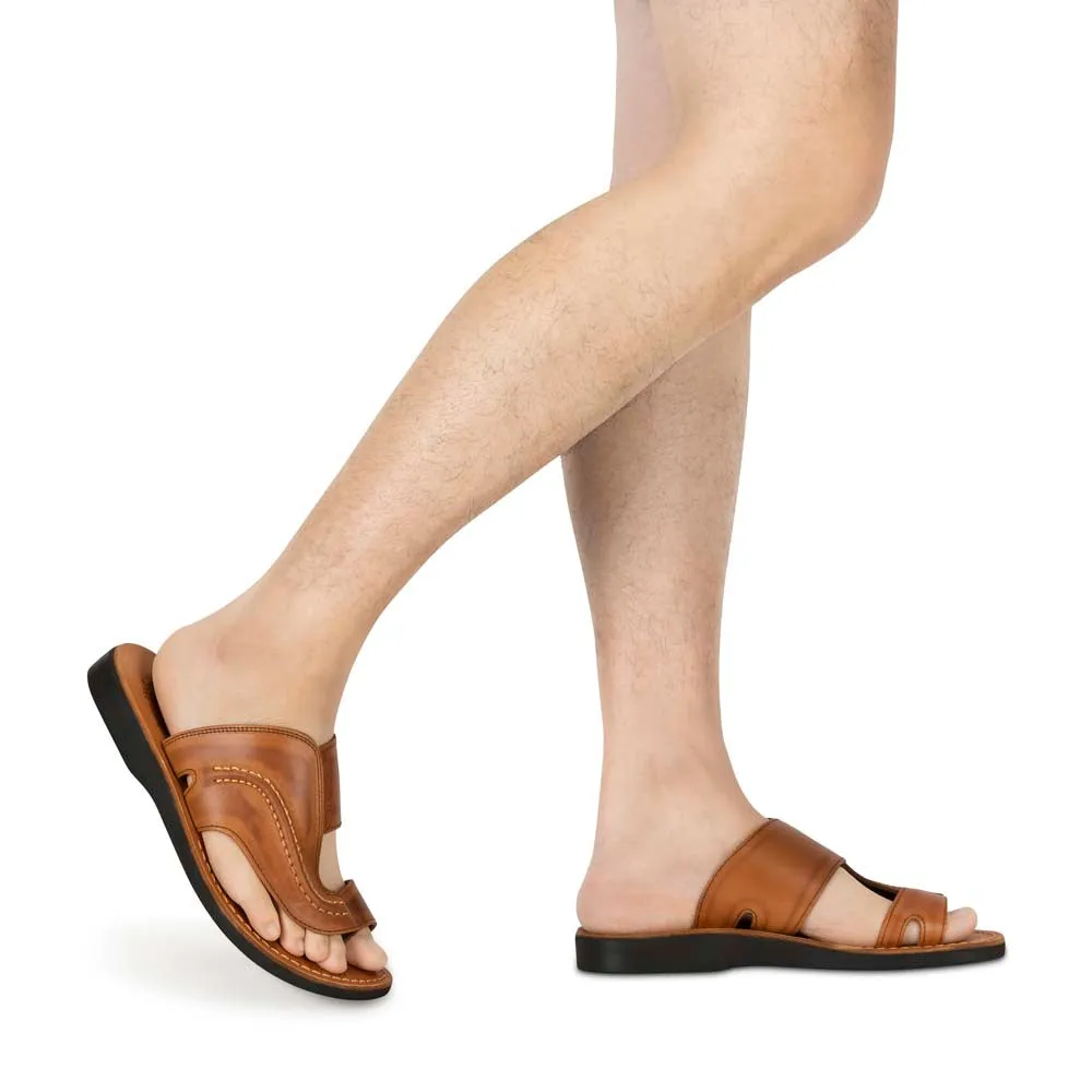 Peter - Leather Toe Strap Sandal | Honey