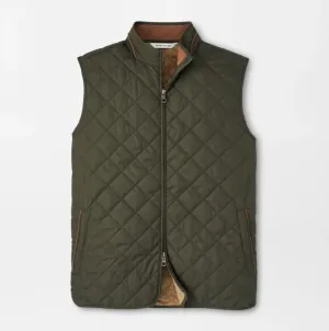 PETER MILLAR ESSEX QUILTED VEST DK OLIVE