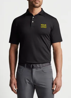 Peter Millar Performance Self Collar Custom Polos, Black