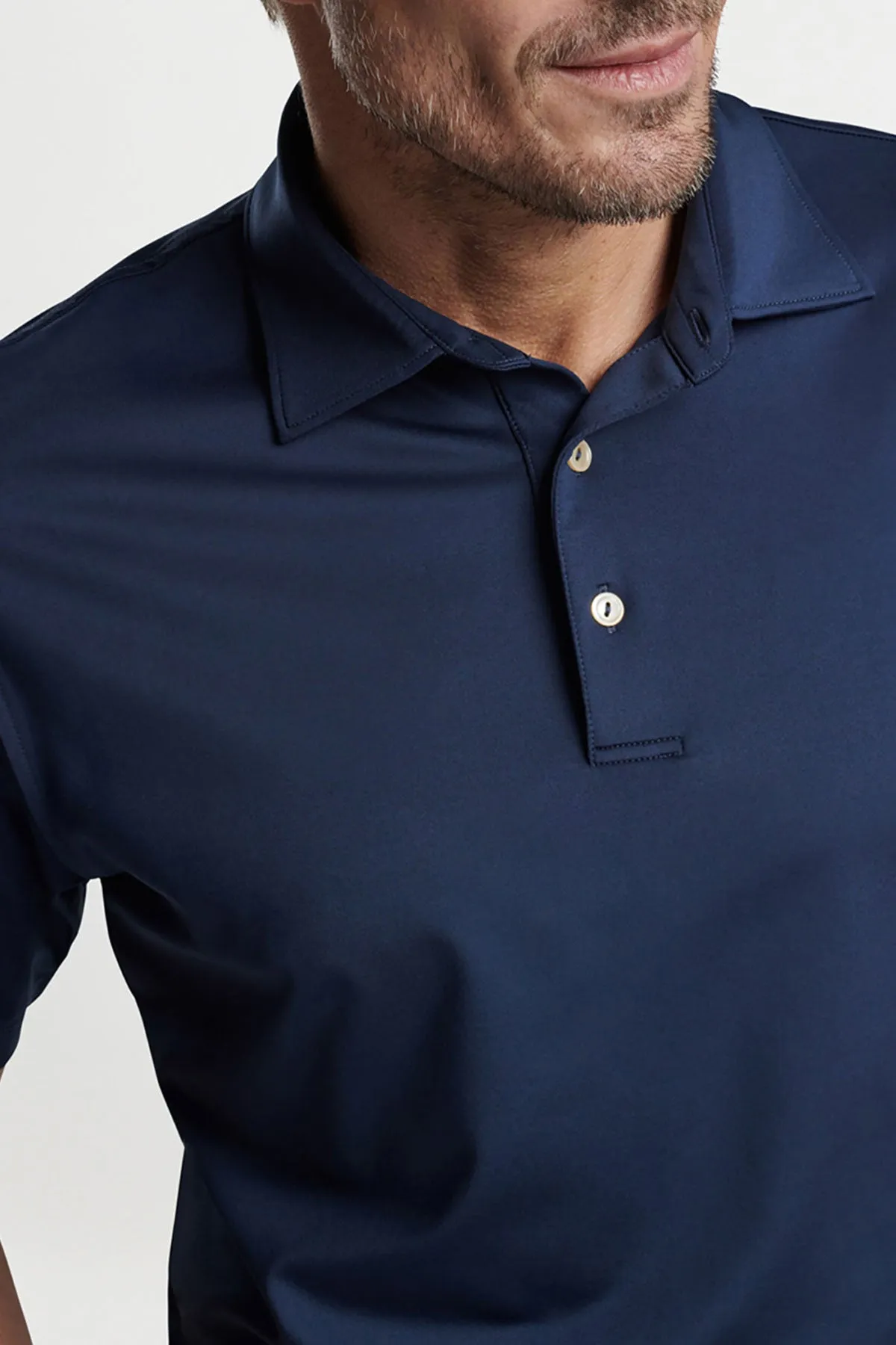 Peter Millar Performance Self Collar Polo, Navy [GuidePoint Security]