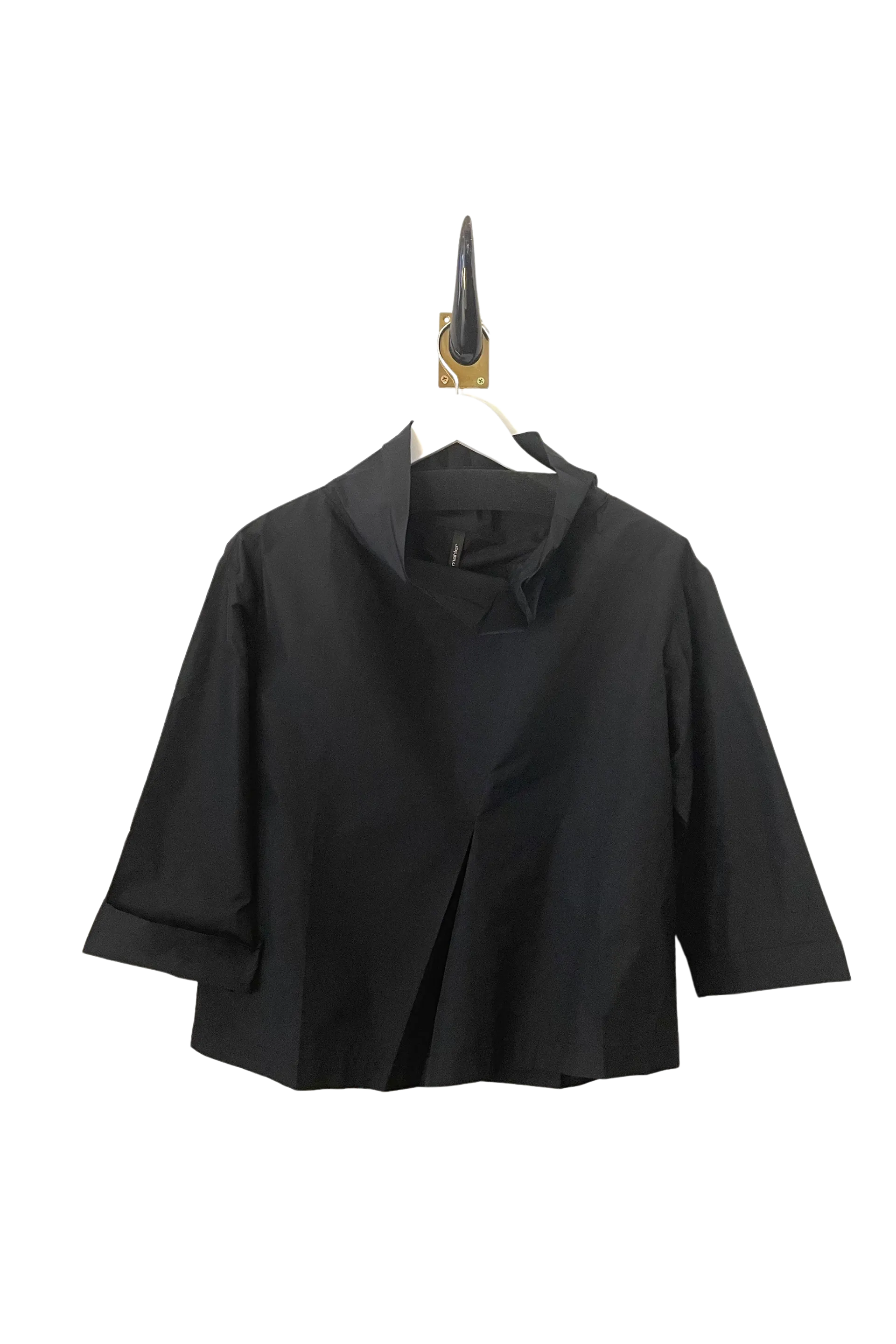 Peter O. Mahler Black Short Papercrash Popover Top