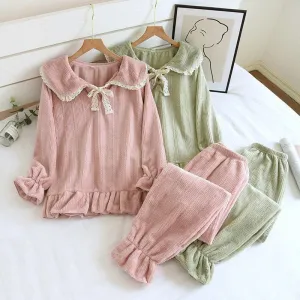 Peter Pan Collar Korean Style Home Wear Pajamas