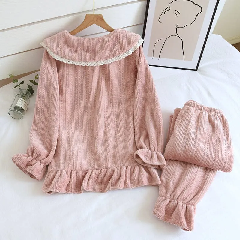 Peter Pan Collar Korean Style Home Wear Pajamas