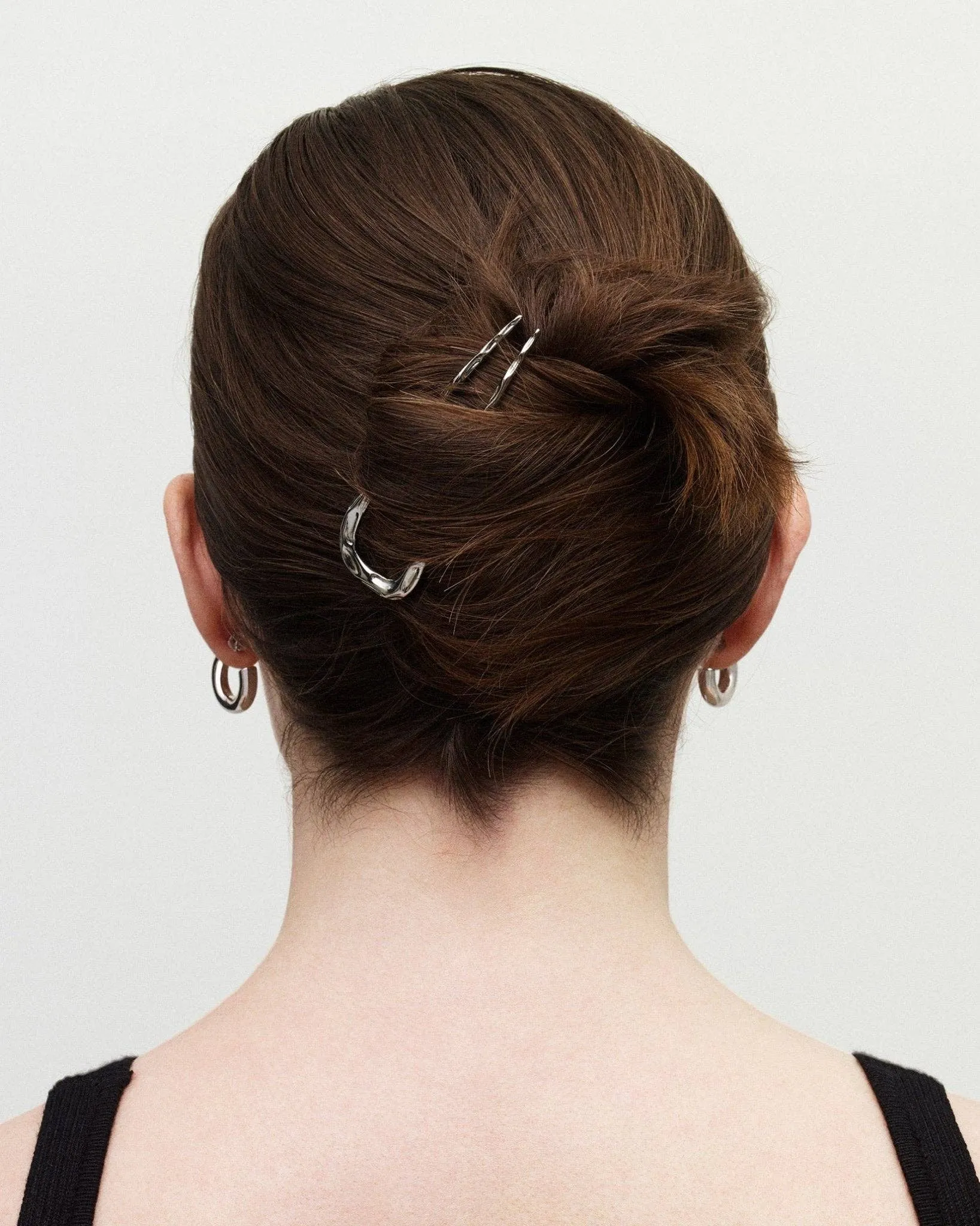 Petite Oval French Hair Pin in Silver by Machete