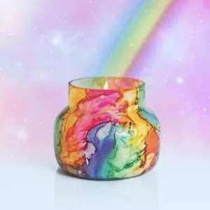 Petite Rainbow Watercolor Volcano Candle - 8 oz.