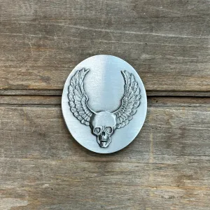 Pewter Skull and Wings Indiana Metal Craft Belt Buckle