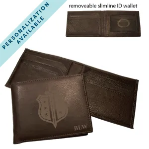 Phi Delt Personalized Leather Crest Wallet