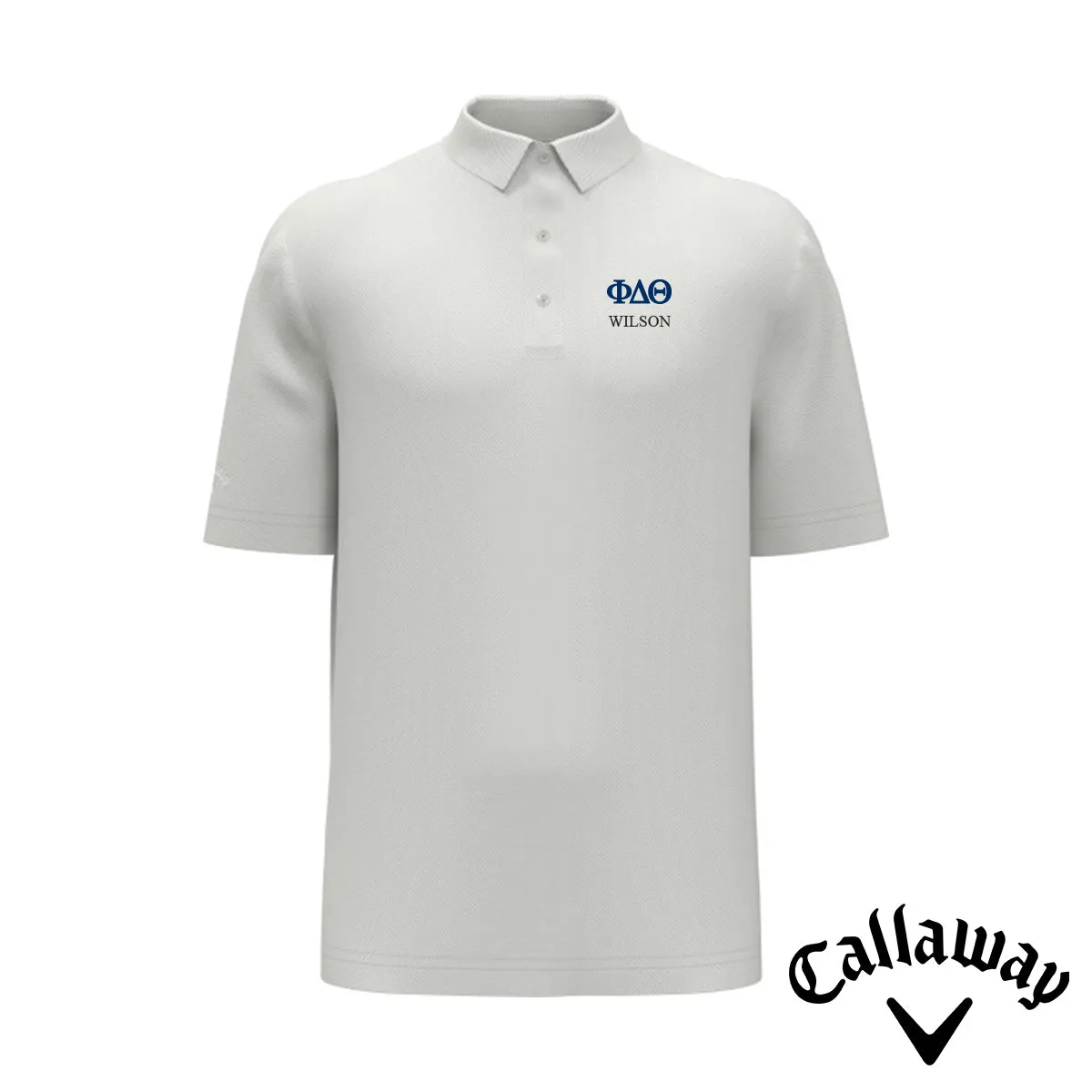 Phi Delt White Callaway Greek Letter Golf Polo