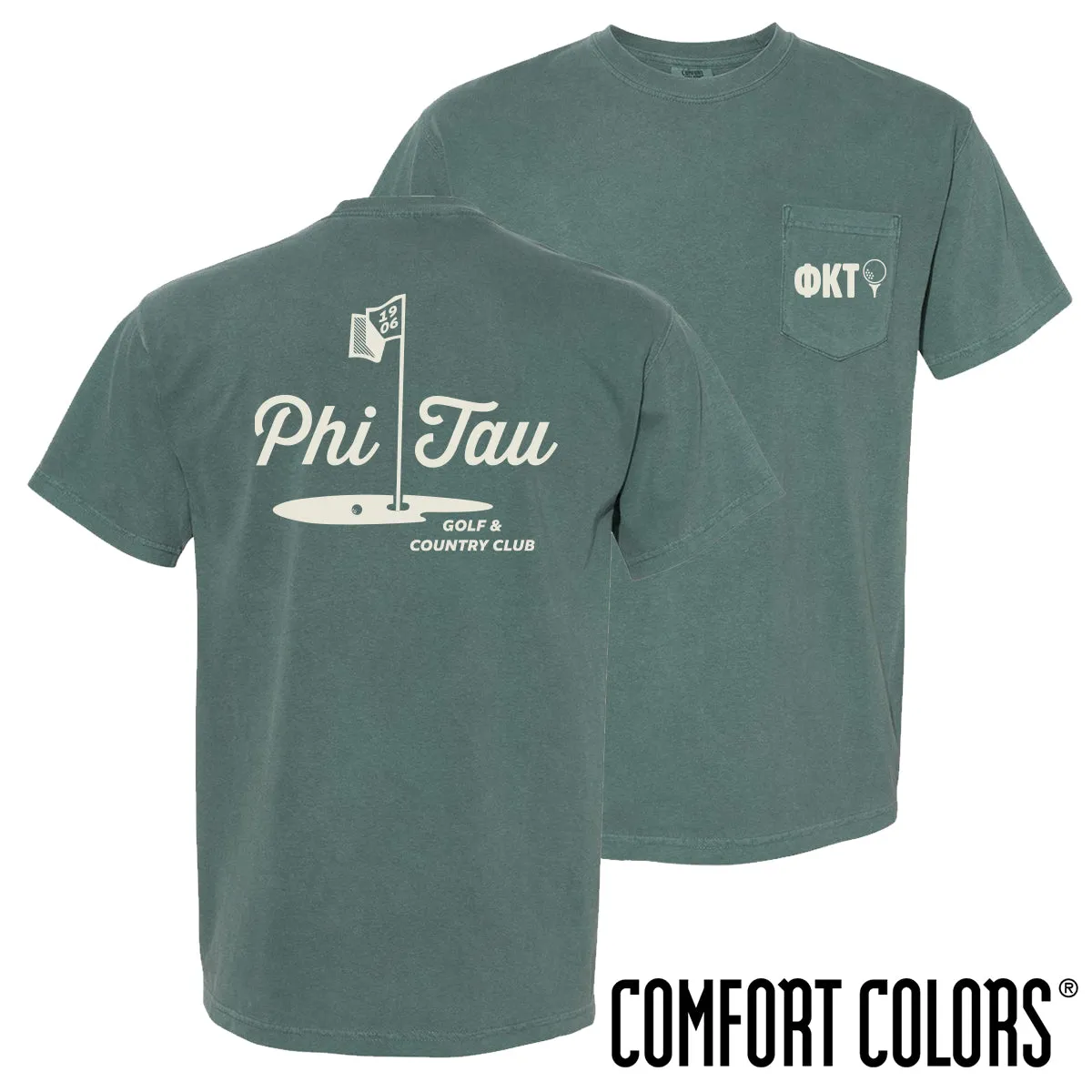 Phi Tau Comfort Colors Par For The Course Short Sleeve Tee