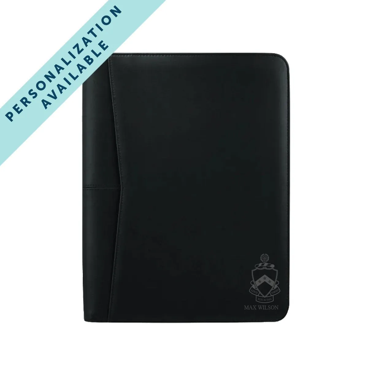 Phi Tau Zippered Crest Padfolio